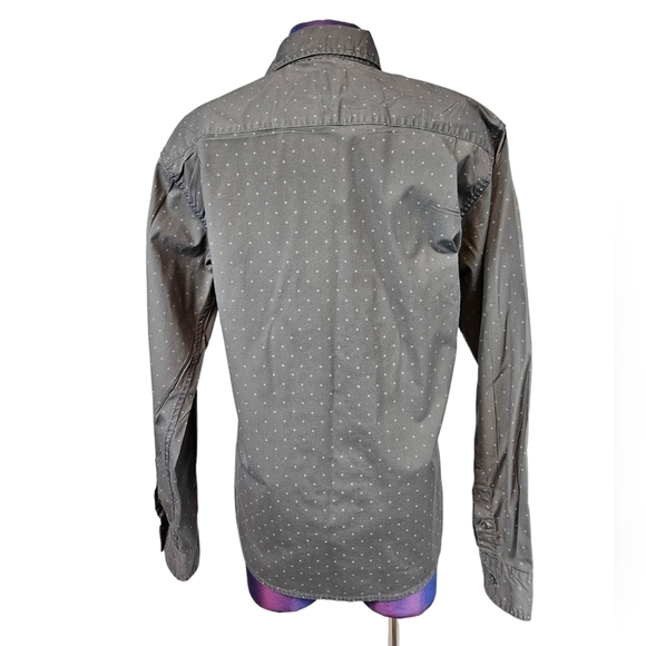 Wrangler Flex Comfort Gray Long Sleeve Button Down Shirt Size Medium Men's - Picture 6 of 11